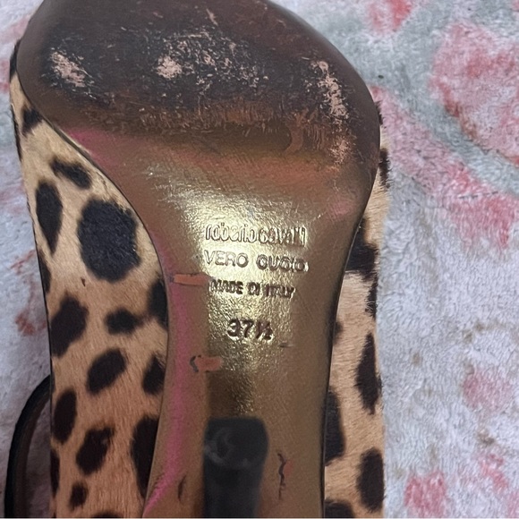 Roberto Cavalli Leopard Pony Hair Heels – Size 37.5 - Picture 5 of 11